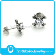 TKB-E0071 Wholesale Silver Jewelry Beautiful Cubic Zirconia White Stone Earrings